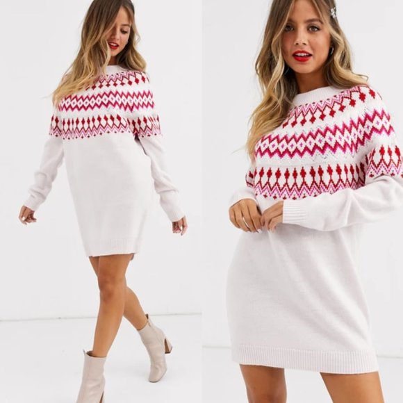 NWT ASOS Embellished Christmas Sweater Dress